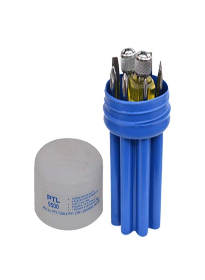 طقم مفكات براغي من فولاذ الكروم والفاناديوم PYE P-9500 (أزرق)